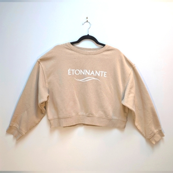 H&M Crop Sweater Étonnante Tan - Picture 1 of 4